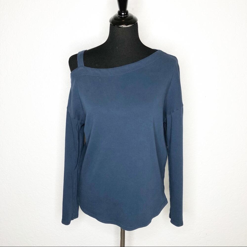Vimmia slate blue one shoulder athletic top size Small